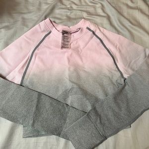 Gymshark Ombré Seamless Crop Top Pink/Gray